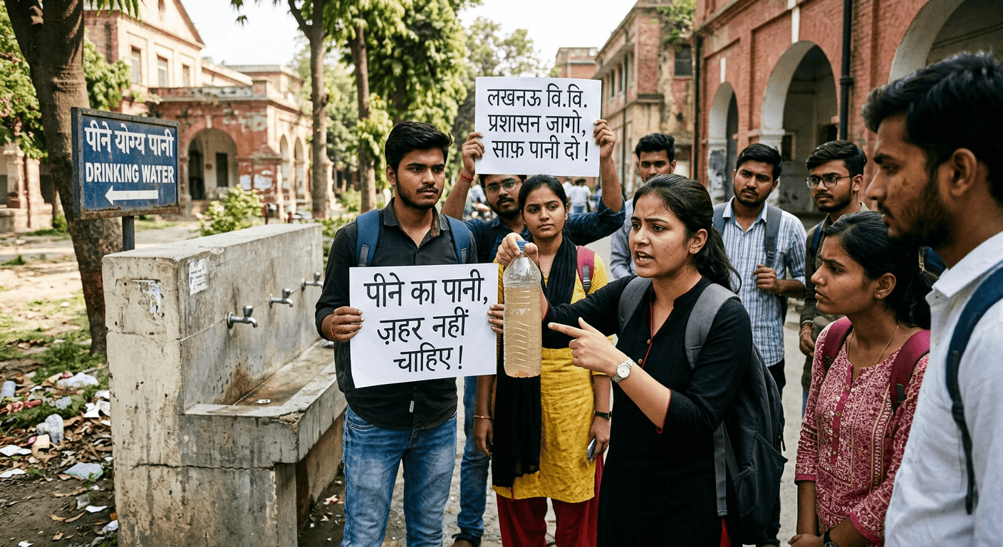 लखनऊ विश्वविद्यालय के छात्रों ने पेयजल की गुणवत्ता को लेकर गंभीर चिंताएं जताई हैं, प्रशासन से त्वरित कार्रवाई की मांग की है।