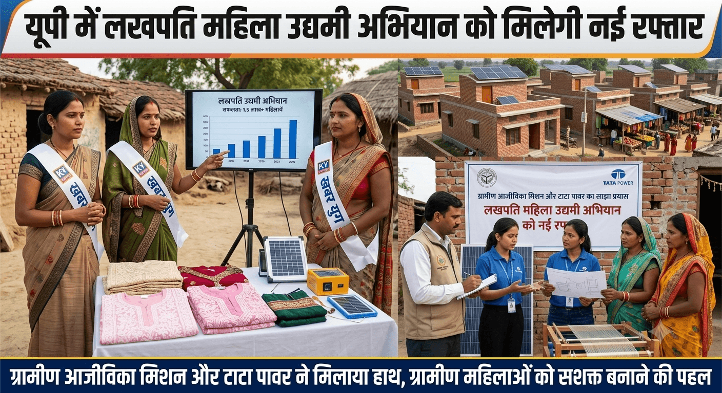 यूपी में लखपति महिला उद्यमी अभियान को मिलेगी नई रफ्तार, ग्रामीण आजीविका मिशन और टाटा पावर ने मिलाया हाथ
