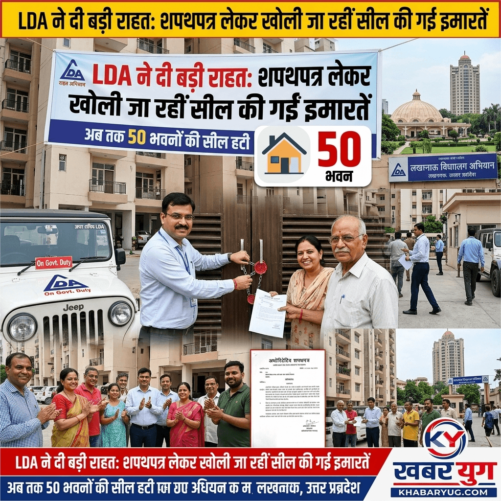 LDA ने दी बड़ी राहत: शपथपत्र लेकर खोली जा रहीं सील की गईं इमारतें, अब तक 50 भवनों की सील हटी